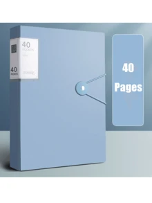 1pc A4 Size Clear Multi-Layer Ring Binder Folder, 40-Page Snap Closure Document Organizer Folder, Large Capacity Student Test Paper/Contract File Storage, PP Material Student Certificate Exam Paper Document Organizer Back To School, For Storing Certificates, Physical Exam Records And Other Documents Back To School,School Supplies - Multicolor - View 10