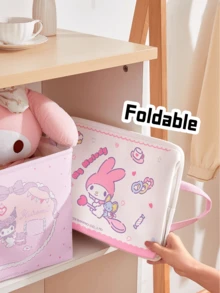 Sanrio 家庭系列肉桂卷收纳盒，折叠式设计，防溅面料，防潮底座，可折叠以便紧凑包装，非常适合放在壁橱架子、书桌抽屉、宿舍、露营装备、房车存储、玩具箱或工艺品用品中，轻质手柄，加固接缝，可爱肉桂卷印花，可堆叠，适合 Sanrio 收藏家作为礼物，节省空间的家居和办公室收纳盒 - Cinnamoroll-藍色 - 查看 8