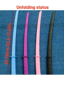1把可伸缩武士刀玩具，派对小礼物，刀剑模型，可伸缩长剑，派对服装道具武士刀，角色扮演武士刀，适合14岁及以上青少年 - 彩色 - 查看 4