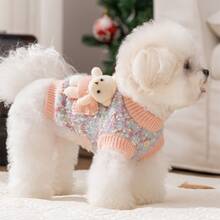 1pc Pet Autumn/Winter Cute Warm Thick Comfortable Sweater, For Dogs, Cats, Teddy, Pomeranian, Maltese, Small/Medium Breed - Multicolor - View 6