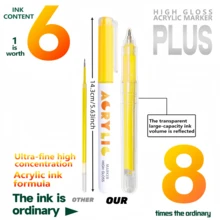 72/168 kolorów markerów akrylowych o wysokim połysku, 1 mm końcówka do pisaków akrylowych, jasne kolory, duża pojemność tuszu, szeroki zakres zastosowań, do malowania skał, płótna, drewna, szkła, ceramiki, tkanin, plastiku, jajek, zestaw akcesoriów malarskich