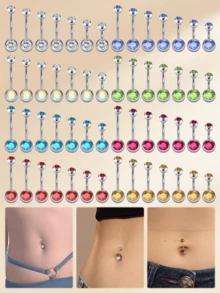 Nhẫn rốn bằng thép không gỉ Cubic Zirconia thời trang Nhẫn xỏ khuyên rốn Trang sức xỏ khuyên rốn Nhẫn rốn Nhẫn rốn Nhẫn rốn Trang sức xỏ khuyên rốn Nhẫn xỏ khuyên rốn 14G 6mm 8mm 10mm 12mm 14mm 16mm 18mm Nhẫn rốn cho nam nữ để trang trí hàng ngày - Vòng rốn - Xem 2