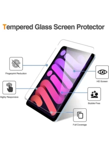 Juego de funda protectora para tableta 2 en 1: 1 protector de pantalla de vidrio templado resistente a los arañazos + 1 funda protectora de silicona TPU anti-golpes y anti-arañazos, compatible con iPad/MatePad/Honor Pad/Tab/Mi Redmi/Galaxy Tab, empaque protector grueso - Transparente - transparente - Ver 10