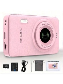 W&O 2025 New 1080P FHD Digital Camera With 32GB Card, Compact Small Cheap Cameras, Rechargeable Photography Camera, 48MP Auto Focus Camera, Puzzle Game,Very Suitable For Entry-Level Novice Photography And Video Recording Enthusiasts. Budget-Friendly Holiday Gift (Thanksgiving, Christmas, Halloween) - Hồng - Xem 11