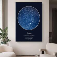 Framed A Personalized Star Map Featuring A Specific Date And Location, Creating Unforgettable Memories. This  Canvas Print Of A Custom Constellation Map Is Perfect For Birthdays, Weddings, Romantic Anniversaries, Engagements, Graduations, And The Night Of A Couple'S First Meeting. - Framed - View 3