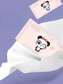 50pcs Portable Disposable Non-Woven Fabric Wet Wipes, Mini Individual Packaging, For Hand And Mouth Cleaning, Personal Part Cleaning And Care, Suitable For Home, School, Party, Travel, Festival - Pink - View 3