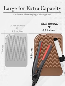 Tấm lót chịu nhiệt cho dụng cụ tạo kiểu tóc, kích thước универсальный phù hợp với máy duỗi và máy uốn tóc, được làm từ chất liệu chịu nhiệt, tiện lợi cho việc cất giữ và mang theo khi đi du lịch. Tấm lót silicon chịu nhiệt này có chức năng cách nhiệt giúp bảo vệ hiệu quả các dụng cụ tạo kiểu tóc của bạn. - Nhiều màu - Xem 7