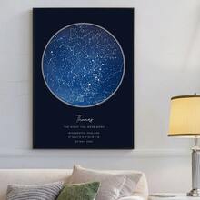Framed A Personalized Star Map Featuring A Specific Date And Location, Creating Unforgettable Memories. This  Canvas Print Of A Custom Constellation Map Is Perfect For Birthdays, Weddings, Romantic Anniversaries, Engagements, Graduations, And The Night Of A Couple'S First Meeting. - Framed - View 5