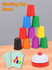 Children's Educational Stacking Cups, Desktop Stacking Cup Set, Toy To Improve Children's Concentration, Desktop Competition Speed Game. (Some Accessory Colors Are Random) - 彩色 - 查看 4