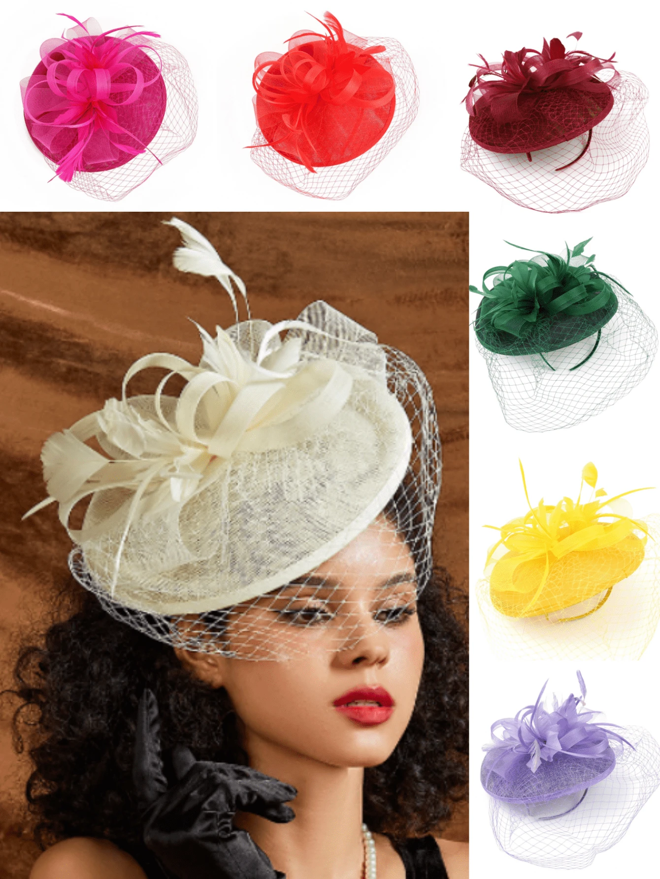 1Pc Ffascinators Hats For Women Fancy Tea Party Hats 2024 Elegant 1950s Kentucky Derby Hats Feather Hair Clip For Bride Wedding Party Birdcage Veil Headband Flower 1920s Headpiece For Horse Race Vintage Bridgerton Fedora Beret Hats 50s Outfit Church Hats Black Veil For Funeral 1940s Dresses Victorian Hat Pillbox Hats Lolita Accessories For Women Girl Birthday Mother's Day Halloween Christmas Gift