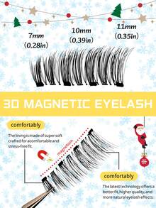 Femgxiu 1 Set de 4 Pestañas Magnéticas - Naturales y Ligeras Pestañas Postizas Reutilizables, Fuerte Adsorción Magnética, Efecto Ojos de Zorro 3D Rizado y Esponjoso, Maquillaje de Ojos Rápido en 5 Segundos, Pelo Imitación de Visón de 7-12 mm, Esencial para Maquillaje Diario/Fiesta/Cita/Cena, Resistente al Agua y al Sudor, Sin Necesidad de Pegamento, Ajuste Cómodo