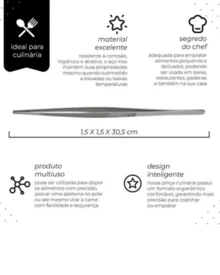 Stainless Steel Tweezers For Chef, Culinary, Barbecue - Silver - View 2