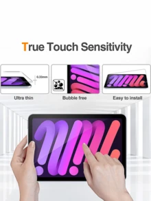 Juego de funda protectora para tableta 2 en 1: 1 protector de pantalla de vidrio templado resistente a los arañazos + 1 funda protectora de silicona TPU anti-golpes y anti-arañazos, compatible con iPad/MatePad/Honor Pad/Tab/Mi Redmi/Galaxy Tab, empaque protector grueso - Transparente - transparente - Ver 9