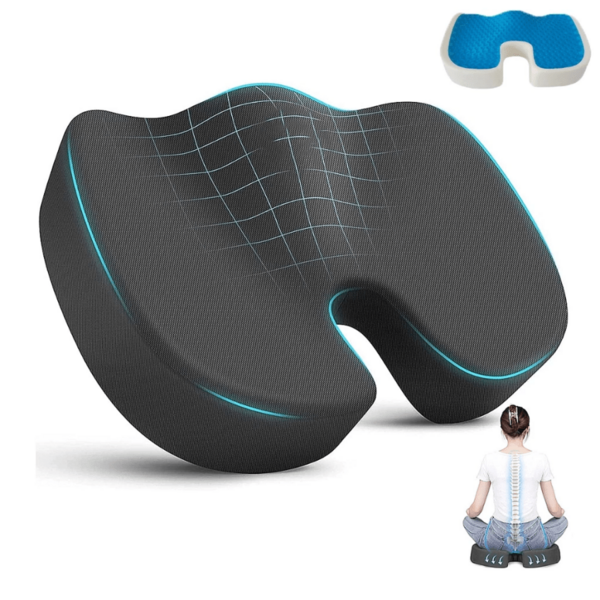 Almofada Assento Ortopédico Travesseiro Ergonômico Cadeira Corretor Postura Home Office