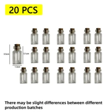 30/20/15 Pcs Beautiful Mini Clear Glass Bottles With Cork Stoppers,Spice Message Vials, DIY Wishing Bottles, Small Empty Drifting Jars,Mini Containers,For Drifting, Wishing, Candy Storage, Crystal & Gravel Decoration, Round Glass Vials, For Birthday,Wedding Party,Home Decoration Favors,Art Crafts, Wedding Party Favors, Home Decor