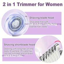 2-In-1 Women's Electric Shaver Double Headed Bikini Trimmer Body Hair Remover Suitable For Bikini, Underarm, Leg, Arm, Body, Face, USB Charging Electric Shaver, Gentle And Skin Friendly - Multicolor - View 3