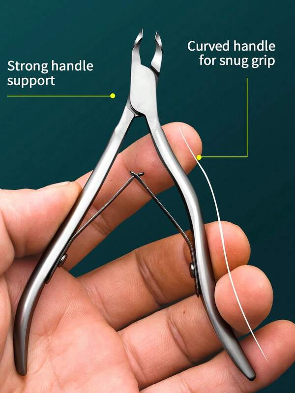 5mm 不锈钢反向角质层钳，高品质沙龙指甲护理工具，带角质层推刀的轻松角质层切割器，适用于美甲师、美甲用品、美甲工具、美甲工具、返校、指甲、按压指甲的美甲工具