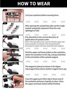 Femgxiu 1 Set de 4 Pestañas Magnéticas - Naturales y Ligeras Pestañas Postizas Reutilizables, Fuerte Adsorción Magnética, Efecto Ojos de Zorro 3D Rizado y Esponjoso, Maquillaje de Ojos Rápido en 5 Segundos, Pelo Imitación de Visón de 7-12 mm, Esencial para Maquillaje Diario/Fiesta/Cita/Cena, Resistente al Agua y al Sudor, Sin Necesidad de Pegamento, Ajuste Cómodo