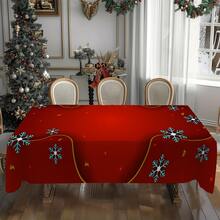 1/20pcs Christmas Themed Tablecloth, Exquisite Snowflake Pattern Design, - Easy To Clean Design Is Perfect For Picnics, Camping, Weddings, Birthdays, Restaurants And Buffet Dinners, Christmas Atmosphere Decoration - Multicolor - View 8