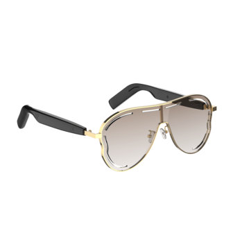 نظارات شمسية ذكية لركوب الدراجات 2025 SG26 Pro TWS - سماعات موسيقى لاسلكية، تشغيل موسيقى، مكالمات يدين حرة، نظارات شمسية أنيقة للمكتب والخارج والرياضة والقيادة - إطار أسود 80+80 مللي أمبير أندرويد iOS