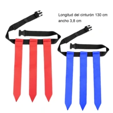 2pz Banderas Cintas Cinturon Para Tocho Flag Tochito Bandera, cinturón de bandera ajustable para juegos y entrenamiento de competencia - Rojo y azul - Ver 5