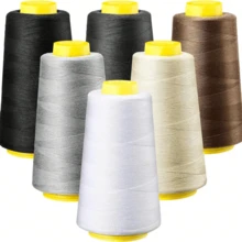 1/3/4/6pcs Elastic Lockstitch Sewing Thread Set, 3000 Yards Spool, 100% Polyester Serger, Overlock, Quilting Thread For Stretchy Fabrics Like Swimwear, Lingerie, Knitwear, Socks, Etc.