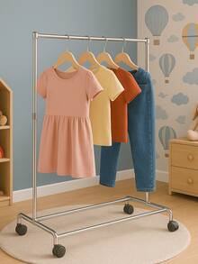 Double Clothes Rack With Iron Wheels Wardrobe Clothes Hanger Shirt Shoe Rack Closet Bedroom Hanging 30kg - 衣物收納盒 - 查看 9