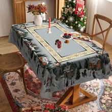 1/20 chiếc khăn trải bàn bằng polyester Giáng sinh cổ điển có họa tiết ngôi nhà và ông già Noel, thích hợp cho nhà hàng, nhà bếp và tiệc tùng, dệt, trang trí tiệc Giáng sinh, thích hợp cho trong nhà và ngoài trời, phụ kiện nhà bếp, ý tưởng quà tặng - Nhiều màu - Xem 12
