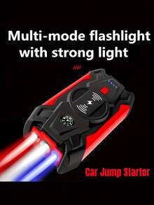 1 Stück Multifunktionaler tragbarer Autostarter für Notfälle, ausgestattet mit Kompass und kabellosem Ladegerät, Starthilfe für Autobatterie, kompatibel mit verschiedenen Modellen, der beste Helfer in Notfallsituationen