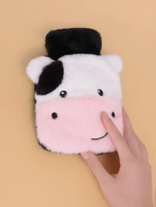 1个可爱热水袋，仿毛皮外罩，女孩加热垫，暖肚子，热水袋，小巧便携，可充水，暖手宝