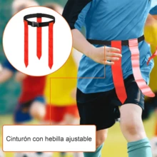 2pz Banderas Cintas Cinturon Para Tocho Flag Tochito Bandera, cinturón de bandera ajustable para juegos y entrenamiento de competencia - Rojo y azul - Ver 3
