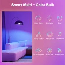 4pcs,  Smart Bulbs, Smart Light Bulbs Led Lights For Bedroom, Wireless Light Bulbs With App Control, RGBCW LED Color Changing BuIbs,  Smart Home Devices With Dimmable Music Sync, A19 E26 9W 800LM. - 查看 7