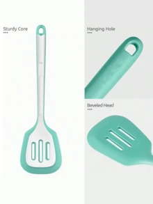 1PC Silicone Slotted Design Non-Stick Mixing Pancake Turner Spatula Cooking Tool,Small Silicone Slotted Spatula,Heat Resistant Non-Stick Cooking Steak Pancake Spatula Kitchen Utensil,For Cooking, Baking,Grilling & Non-Stick Cookware,For Eggs, Pancakes & More