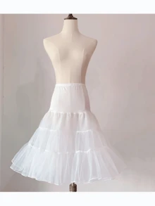 1pc Plain Color 60cm Casual Lolita Petticoat, Everyday Boneless Organza Petticoat, Voluminous Lolita Skirt Underskirt, Cosplay Slip Fall Clothes For Women
