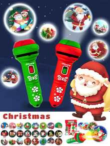 40种图案 5件套 儿童睡前投影手电筒玩具，早教认知恐龙、动物、海洋、水果投影拼图玩具（配件颜色随机） - 彩色 - 查看 9