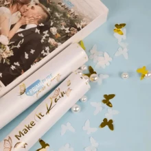 Paquete de 4 petardos de confeti dorados, cañones de confeti para eventos y celebraciones de cumpleaños, serpentinas y petardos a granel. - Blanco - Ver 2