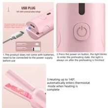 1pc Portable Hair Straightener & Curler, Mini USB-Powered Curler, Multi-Function Straightener With Curling Iron, Straight & Curly Hair Styling, Home/Outdoor/Travel (Requires Power Source), Includes USB Cable - 彩色 - 查看 4