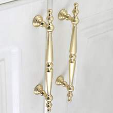 Puxador de Gabinete Estilo Francês Dourado, Moderno Minimalista Nórdico de Liga de Zinco, Botão Redondo, Ferragem de Móveis para Gaveta, Guarda-roupa, Porta de Armário de Cozinha - Furo Único / 96mm / 128mm / 192mm - Dourado - Visão 2