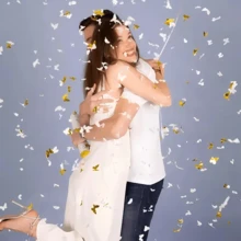 Paquete de 4 petardos de confeti dorados, cañones de confeti para eventos y celebraciones de cumpleaños, serpentinas y petardos a granel. - Blanco - Ver 4