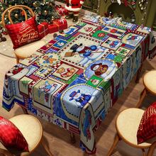1/20 件圣诞桌布 - 带雪人的长方形桌布，圣诞树图案印花桌布，适合家庭、餐厅和派对装饰，圣诞桌面装饰，圣诞氛围装饰。 - 彩色 - 查看 2