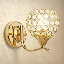 Modern Luxury Crystal Round Wall Sconce Light Gold - Vàng - Xem 6
