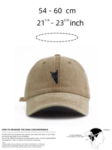 1 件黑猫印花棒球帽，经典休闲时尚复古柔软吸汗带可调节尺寸轻质防晒多功能复古爸爸帽，适合户外运动日常穿着派对度假送给家人和朋友的完美礼物