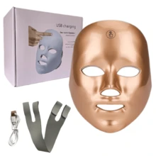 USB Charging 7-Color LED Skincare And Beauty Device, 7-Color LED Beauty Mask, Facial Care And Beauty Device, Perfect Gift For Girlfriends And Parents