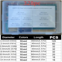 127 件热缩管绝缘收缩套管 2:1 电线电缆套管套件，阻燃防腐线束套管套件，适用于船舶、汽车、摩托车布线、DIY - 彩色 - 查看 9