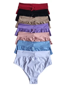 Kit Of 5 PLUS SIZE Panties With Double Comfort Waistband And High Waist Reduces Measurements From M To 54 REF-1010 - Nhiều màu - Xem 1
