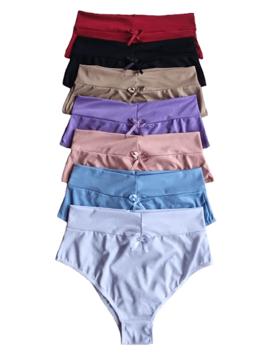 Kit Of 5 PLUS SIZE Panties With Double Comfort Waistband And High Waist Reduces Measurements From M To 54 REF-1010 - Nhiều màu - Xem 1