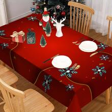 1/20pcs Christmas Themed Tablecloth, Exquisite Snowflake Pattern Design, - Easy To Clean Design Is Perfect For Picnics, Camping, Weddings, Birthdays, Restaurants And Buffet Dinners, Christmas Atmosphere Decoration - Multicolor - View 14