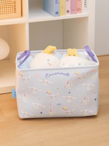 Sanrio 家庭系列肉桂卷收纳盒，折叠式设计，防溅面料，防潮底座，可折叠以便紧凑包装，非常适合放在壁橱架子、书桌抽屉、宿舍、露营装备、房车存储、玩具箱或工艺品用品中，轻质手柄，加固接缝，可爱肉桂卷印花，可堆叠，适合 Sanrio 收藏家作为礼物，节省空间的家居和办公室收纳盒 - Cinnamoroll-藍色 - 查看 5
