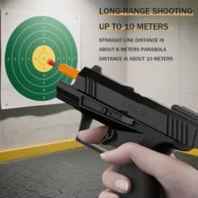 Semi-Automatic Scientific Educational Toy Gun, Featuring Automatic Loading And Shell Ejection. The Set Includes One Shooting Body, Two Magazines, 100 Plastic Bullets And 12 Shells. - 黑色 - 查看 3