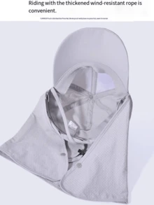 Gorra de béisbol con chal desmontable para hombres, sombrero de protección solar transpirable para exteriores con chal para el verano, pesca